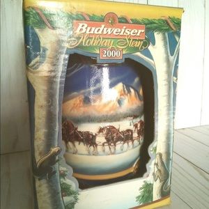 1/$31 or 2/$55 Budweiser Holiday Stein 2000 Holiday in the Mountains Never